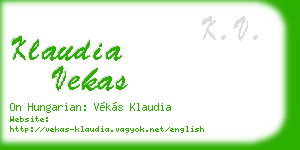 klaudia vekas business card